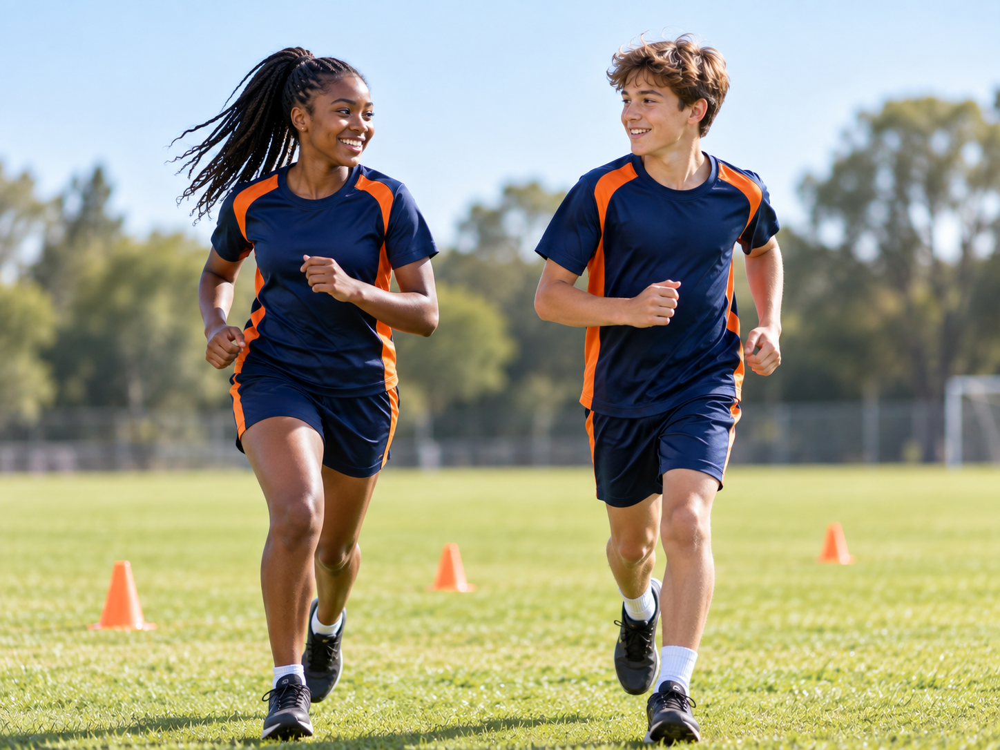 Older learners taking part in a school sport running session